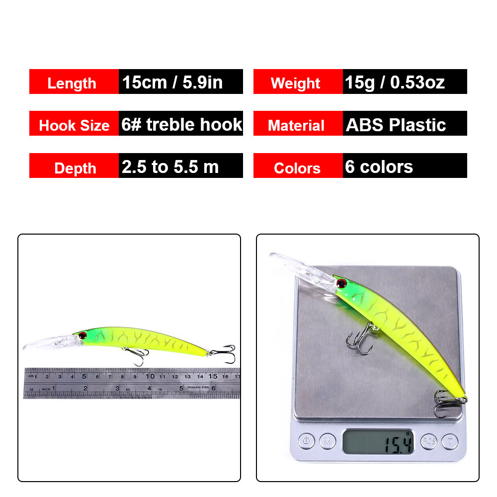 1 adet 15cm 15g derin dalış Je - Fishing Lure Crankbait incelemesi ve fiyatı