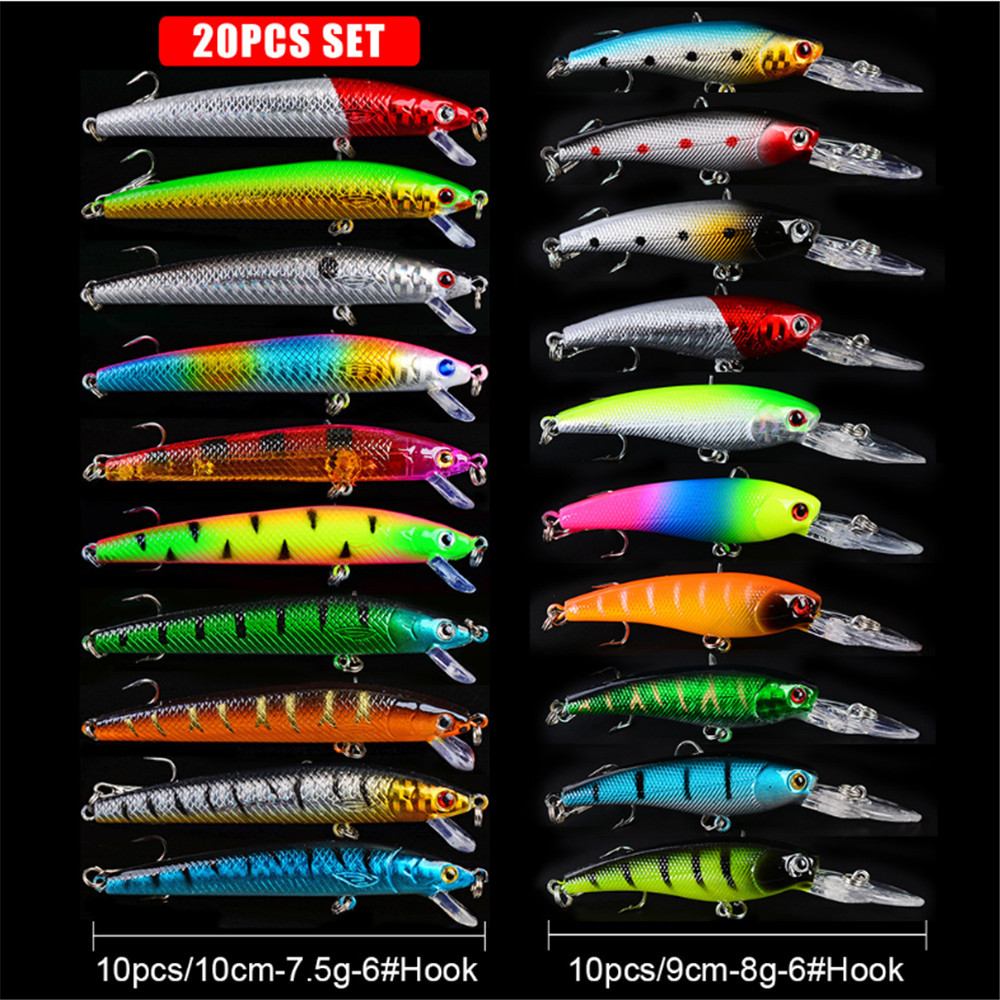 20 adet/grup Minnow balıkçılık - Fishing Lure Crankbait incelemesi ve fiyatı